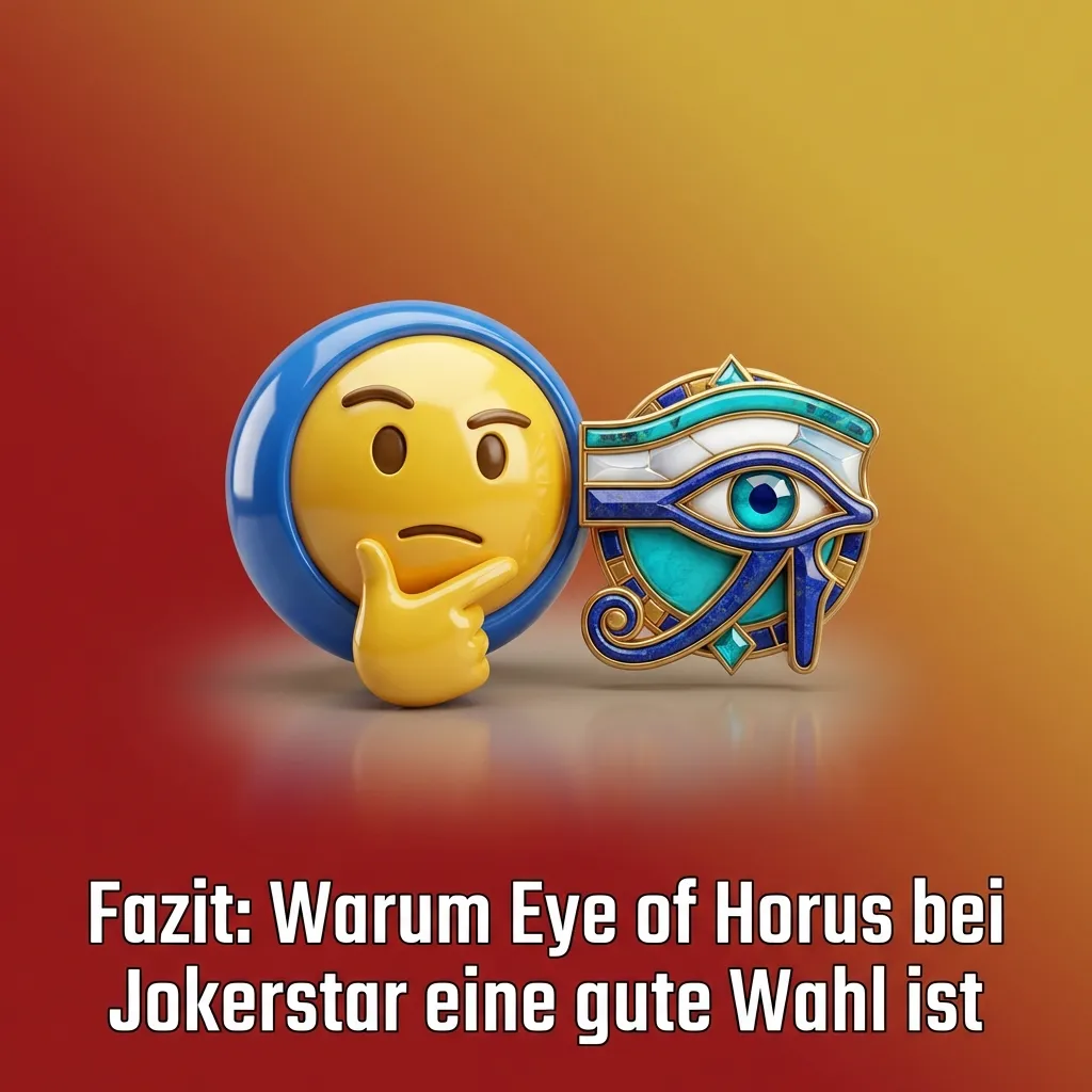 Screenshot von Jokerstar mit Eye of Horus Slot, ägyptischen Symbolen, Bonushinweis und mobiler Casino-Oberfläche