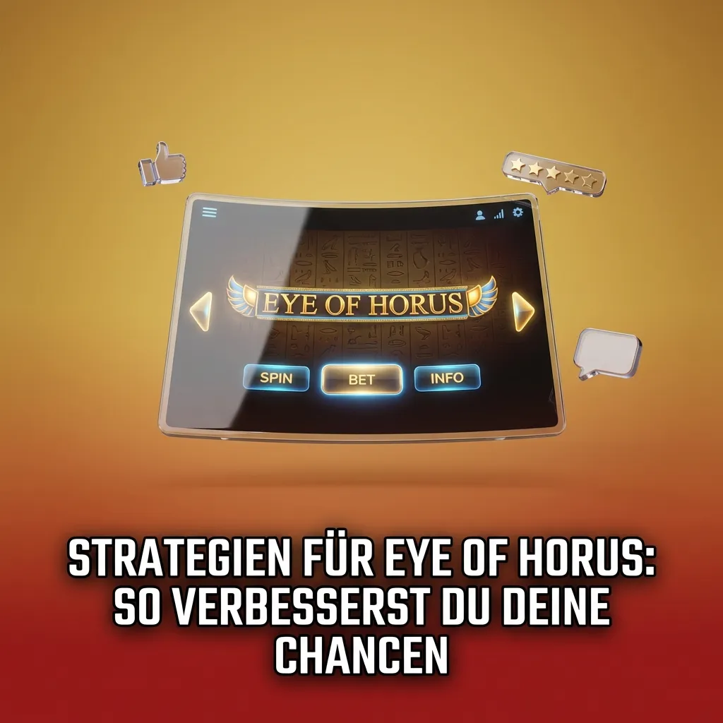 Illustration eines Eye of Horus Slot-Spiels mit Tipps zu Einsatzhöhe, Budgetgrenzen, Demo-Nutzung und festen Spielzeiten