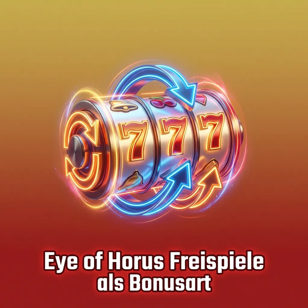 Grafik zu Eye of Horus Freispiele: Slot-Symbole, gratis Spins ohne Einsatz, Gewinne in Echtgeld oder Bonusguthaben