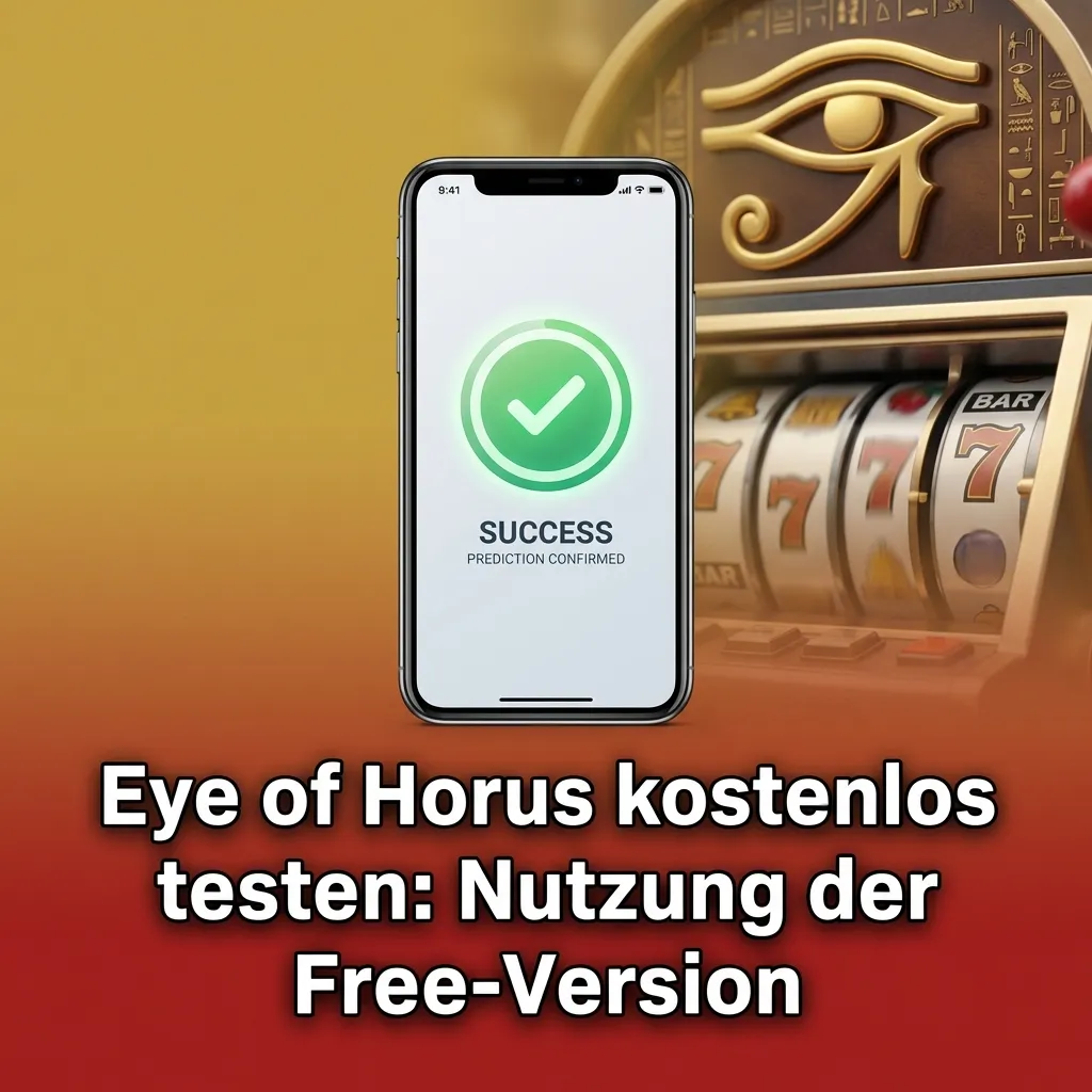 Illustration of Eye of Horus slot on a laptop with “Free Test” banner and trial timer highlighted