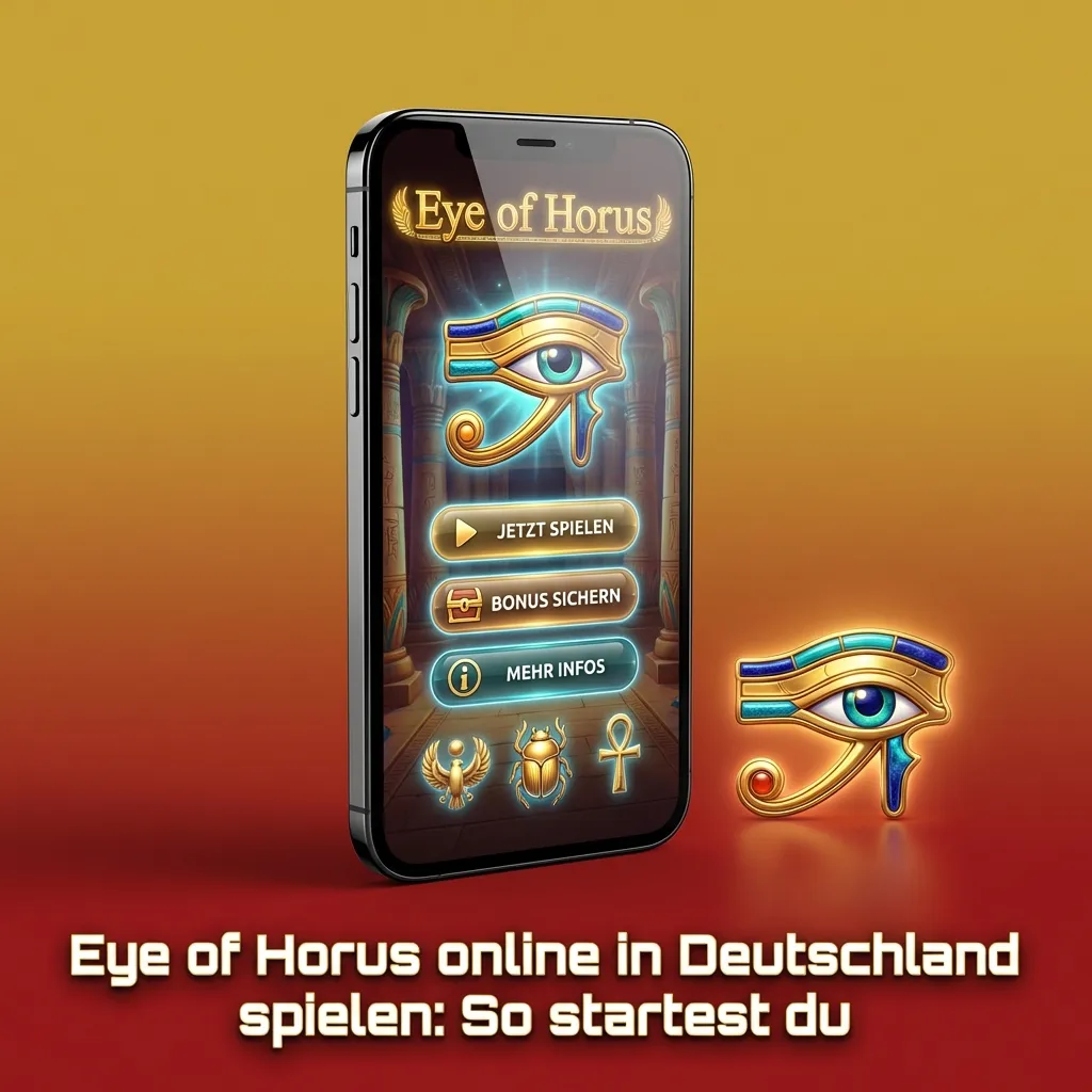 Illustrated step‑by‑step guide for Eye of Horus online play in Germany on desktop and mobile casino platforms