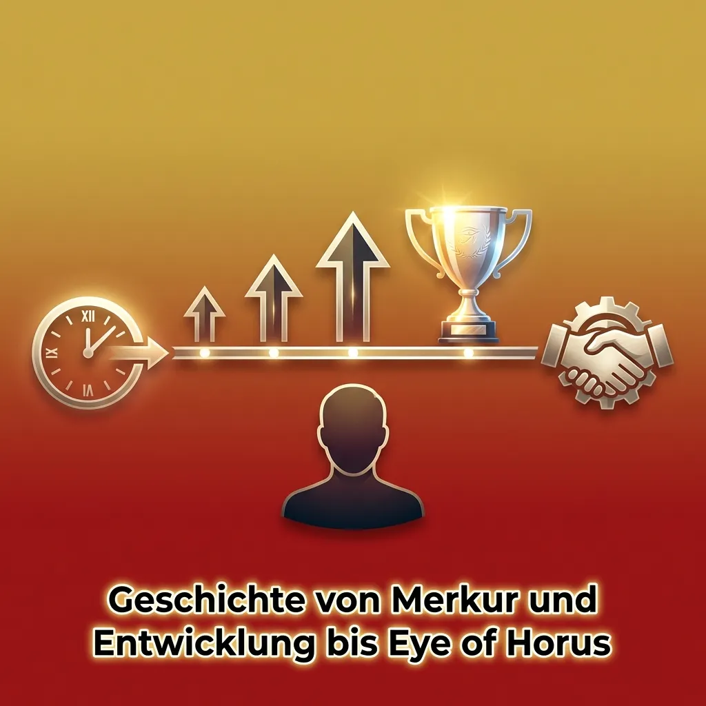 Grafik zur Geschichte von Merkur: von 1957 gegründeter Familienbetrieb bis zu modernen Online-Slots wie Eye of Horus