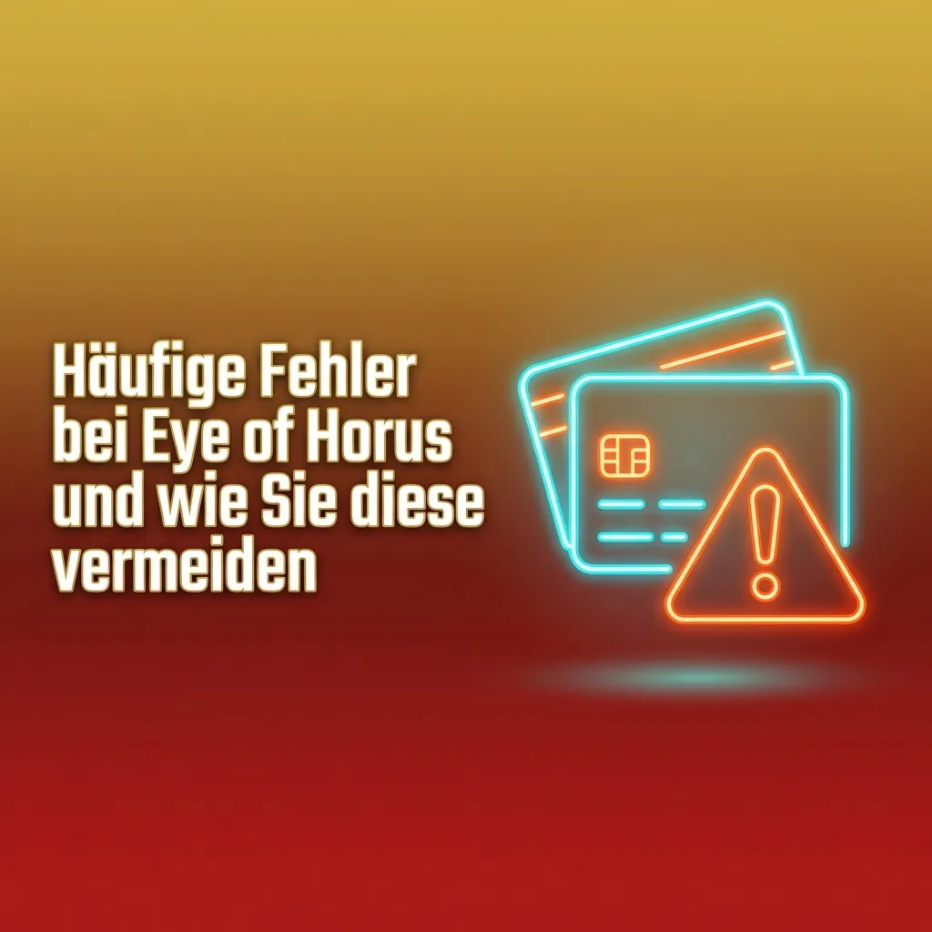 Illustration of Eye of Horus slot with icons für typische Fehler, Warnsymbole und Tipps für verantwortungsvolles Spielen