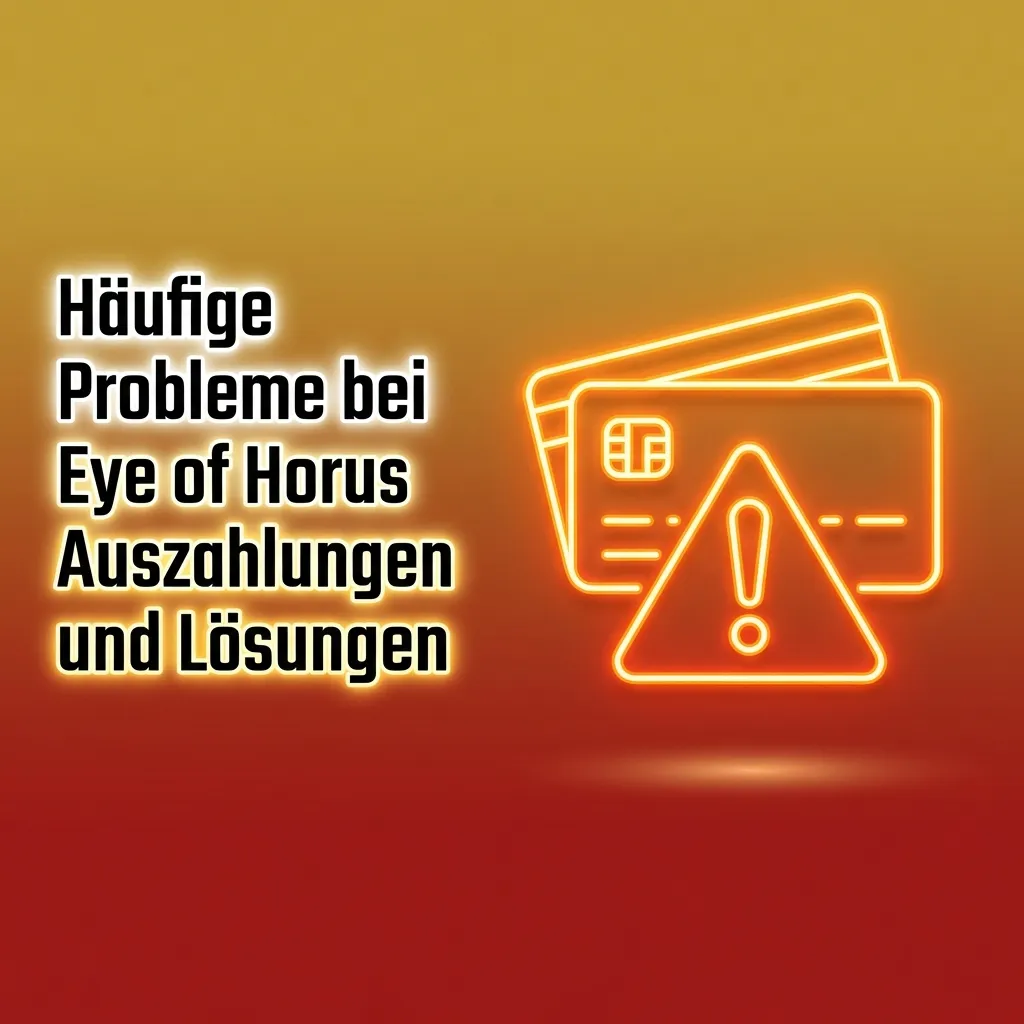 Grafische Übersicht: Häufige Eye of Horus Auszahlung-Probleme im Online-Casino mit Icons und kurzen Lösungstipps