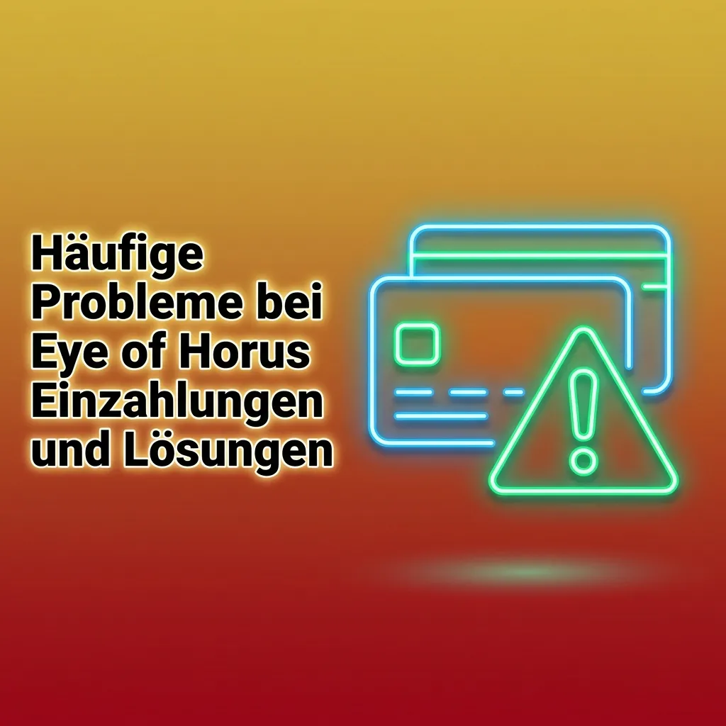 Grafik zu häufigen Eye of Horus Einzahlungsproblemen mit Icons und kurzen Lösungshinweisen