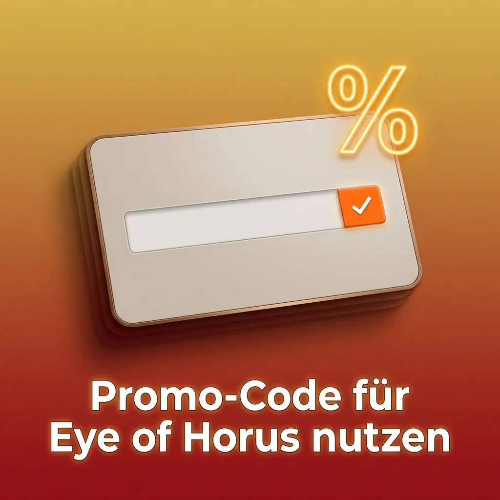 Deutsches Online-Casinoformular mit Eingabefeld für Promo-Code „HORUS200“ für Eye of Horus Bonusangebote